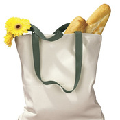 Canvas Tote with Contrast-Color Handles