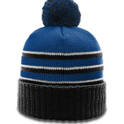 Richardson - Stripe Pom Beanie With Cuff